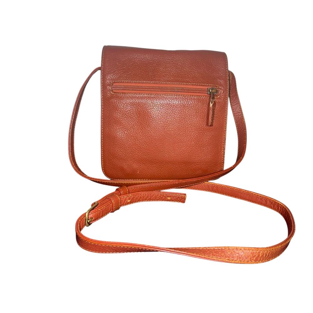 J.P. Ourse & Cie Dark Orange Pebbled Leather Crossbody Bag Made in Bolivia